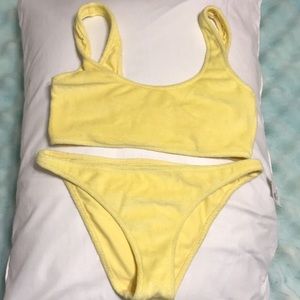 NWOT Yellow Terrycloth Bikini
